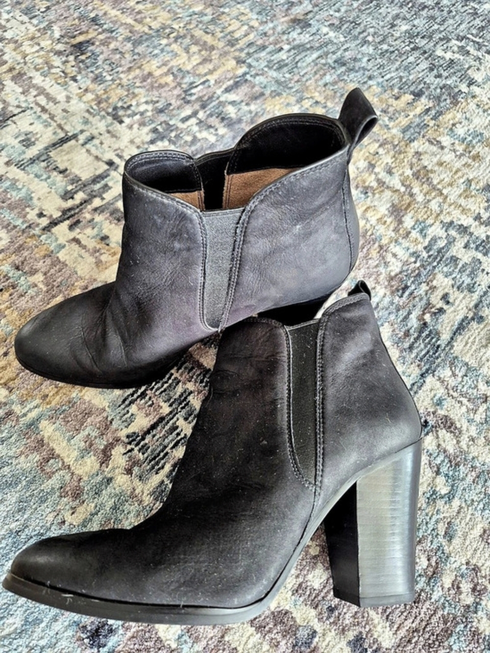 Michael Kors Black Ankle Boots Block Heel Women's 8.5